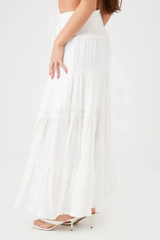 Smocked Maxi Peasant Skirt