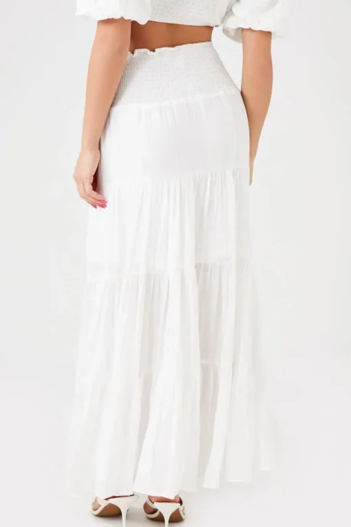 Smocked Maxi Peasant Skirt
