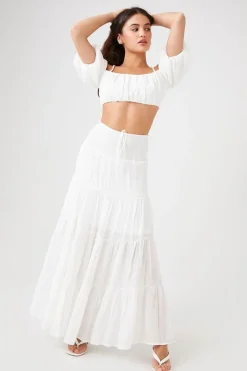 Smocked Maxi Peasant Skirt
