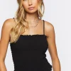 Smocked Ruffle-Trim Cami