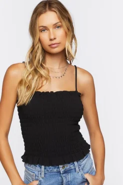Smocked Ruffle-Trim Cami