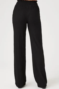 Smocked Wide-Leg Pants