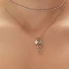Snake & Cross Pendant Necklace Set