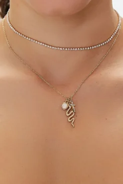 Snake & Cross Pendant Necklace Set