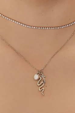 Snake & Cross Pendant Necklace Set