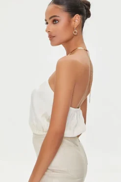 Snake Chain Halter Crop Top