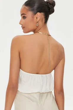 Snake Chain Halter Crop Top