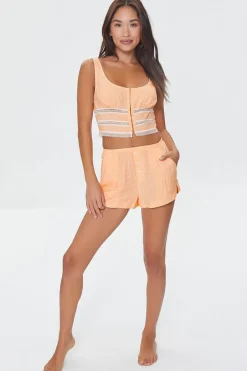 Speckled Print Lounge Corset Crop Top