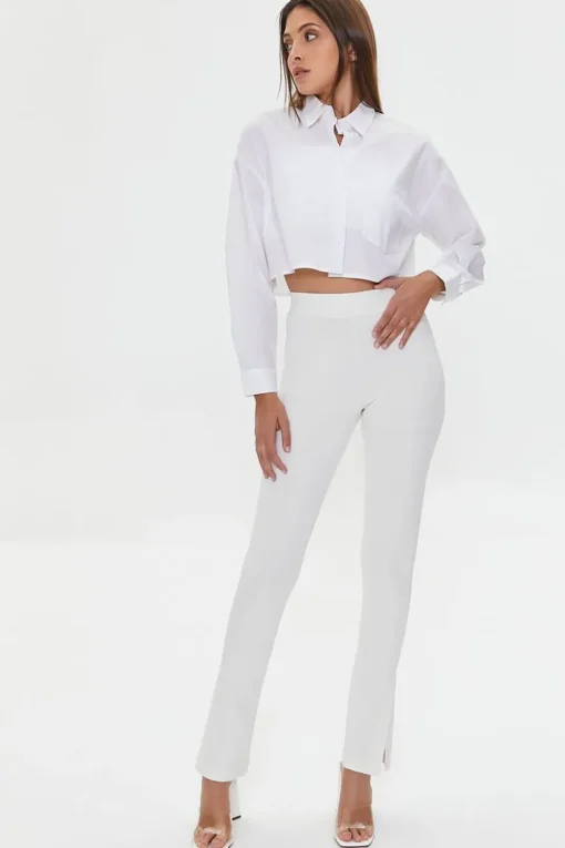 Split Slim-Fit Pants