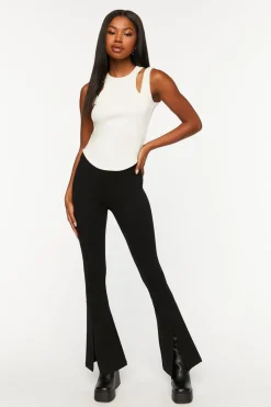 Split-Hem Flare Pants