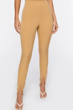 Split-Hem High-Rise Pants