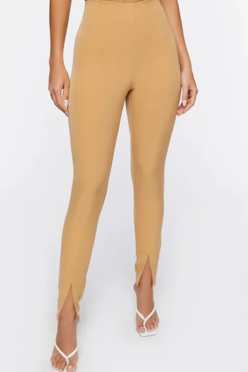 Split-Hem High-Rise Pants