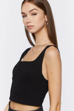 Split-Neck Crop Top