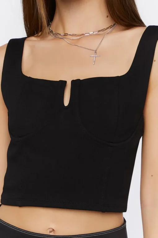 Split-Neck Crop Top