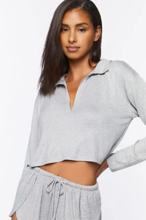 Split-Neck Lounge Crop Top