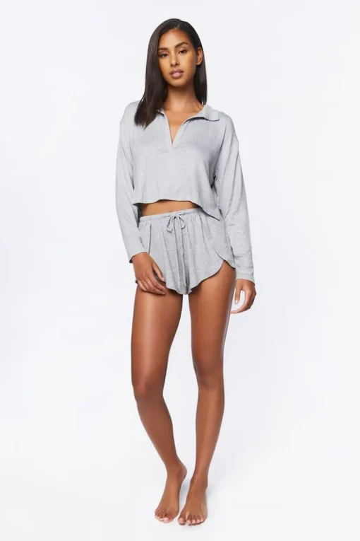 Split-Neck Lounge Crop Top