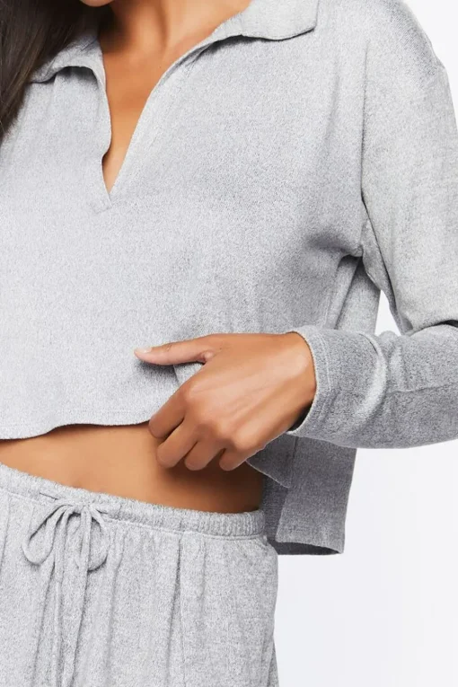 Split-Neck Lounge Crop Top