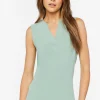 Split-Neck Sleeveless Top