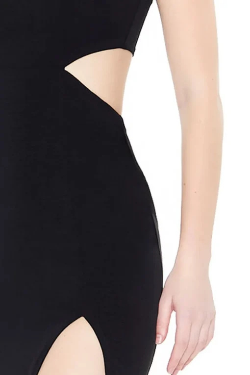 Square-Neck Cutout Midi Dress