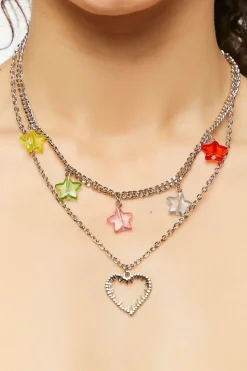 Star & Heart Charm Necklace Set