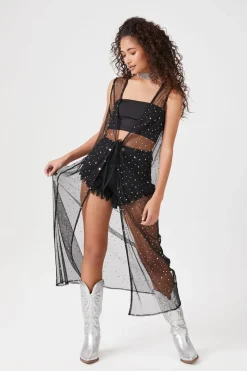 Star Mesh Sleeveless Kimono