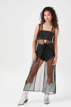 Star Mesh Sleeveless Kimono