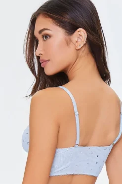 Star Print Mesh Bralette