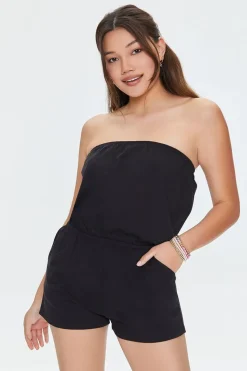 Strapless Cotton Romper
