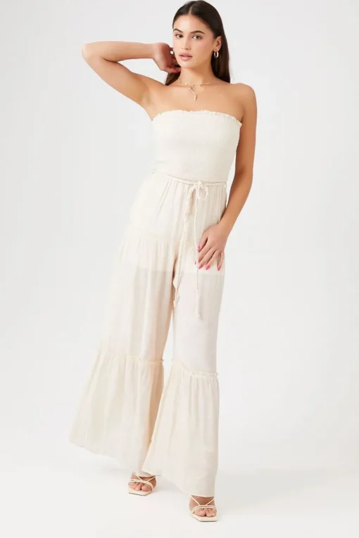 Strapless Wide-Leg Jumpsuit
