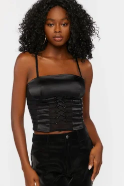 Strappy Satin Cropped Cami
