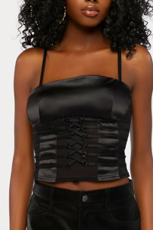 Strappy Satin Cropped Cami