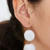 Straw Pom Pom Drop Earrings