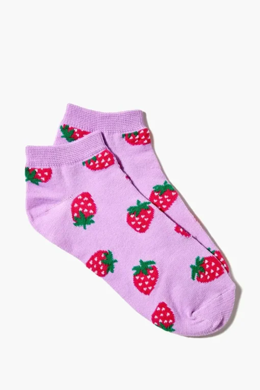 Strawberry Print Ankle Socks
