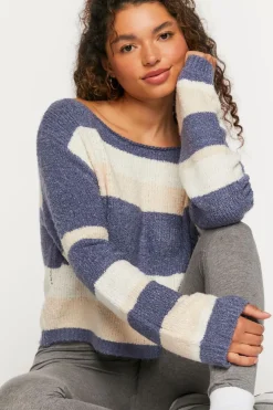 Striped Boat Neck Sweater