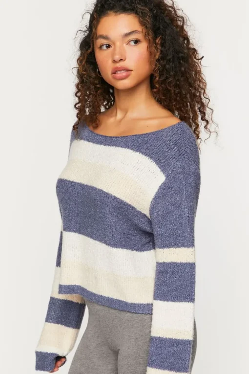 Striped Boat Neck Sweater