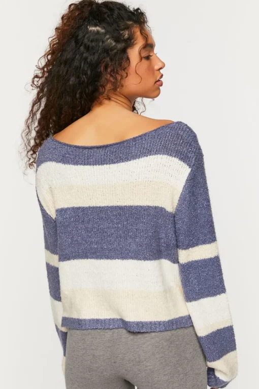 Striped Boat Neck Sweater