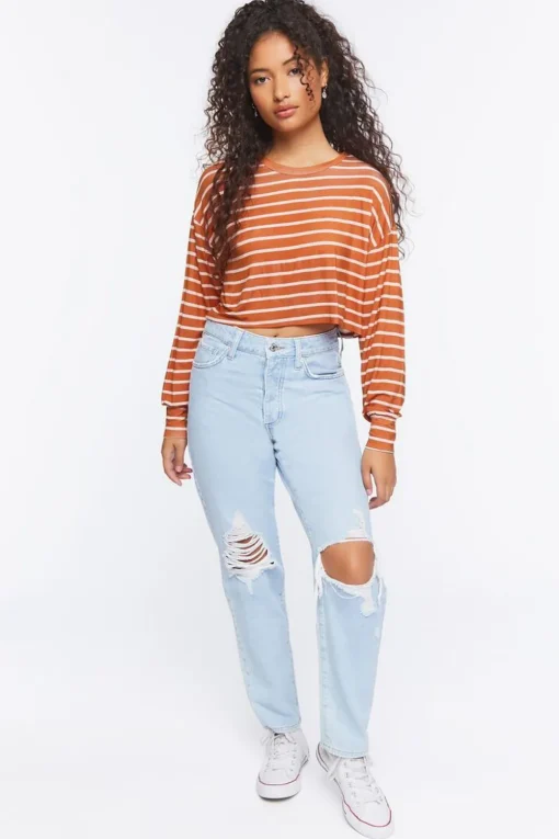 Striped Boxy Crop Top