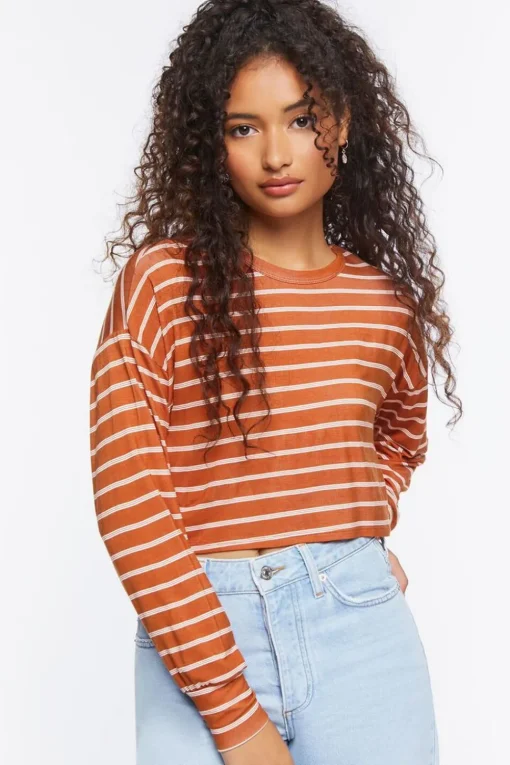 Striped Boxy Crop Top