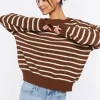 Striped Button-Back Sweater