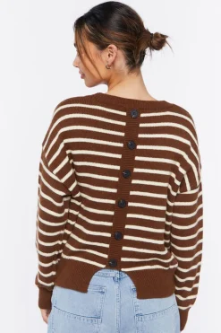 Striped Button-Back Sweater