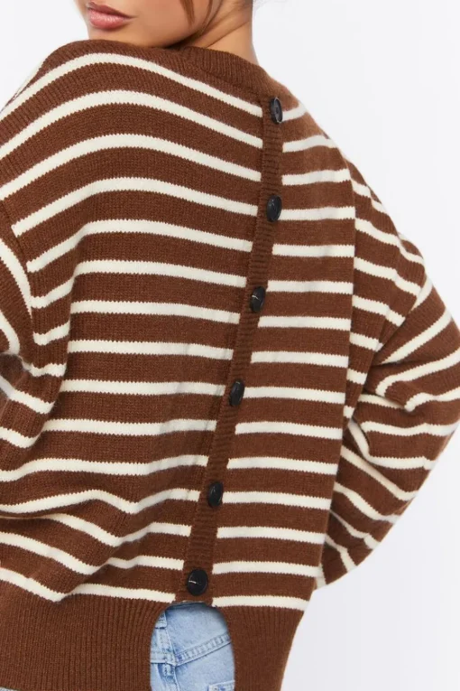 Striped Button-Back Sweater