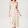 Striped Button-Front Cami Dress