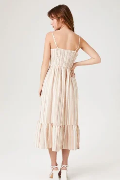Striped Button-Front Cami Dress