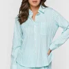 Striped Button-Front Pajama Shorts
