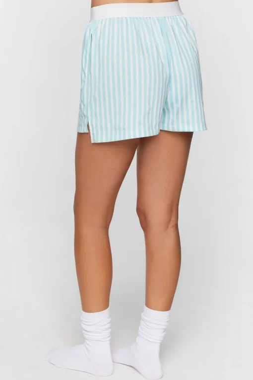 Striped Button-Front Pajama Shorts