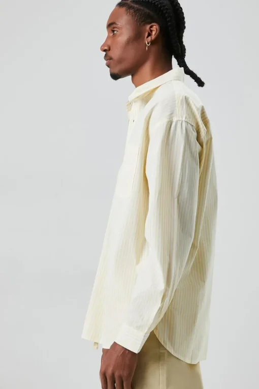 Striped Button-Front Shirt