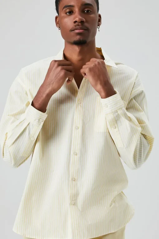 Striped Button-Front Shirt