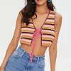 Striped Cochet Crop Top