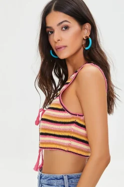 Striped Cochet Crop Top