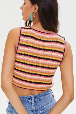 Striped Cochet Crop Top